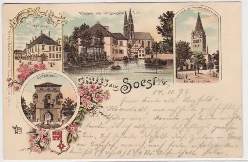 41726 Ak Lithographie aus Soest in Westfalen 1898