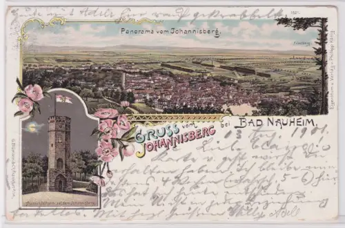 901005 AK Gruss vom Johannisberg bei Bad Nauheim - Aussichtsthurm 1901