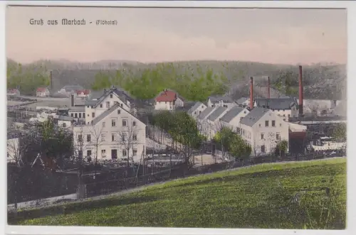 71050 AK Gruß aus Marbach - Flöhatal, Ortsansicht mit Industrie 