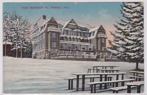 900275 AK Berghotel Kurhaus Gabelbach bei Ilmenau in Thüringen - Winterpartie 