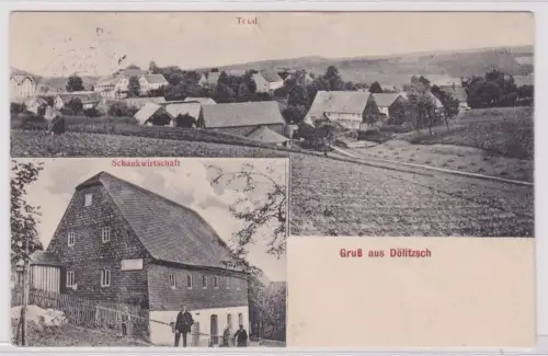 900206 AK Gruß aus Dölitzsch - Total, Schankwirtschaft 1915