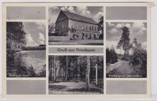 900455 AK Gruß aus Thierbaum - Gasthof, Bielbergweg, Weißer Stein 1938