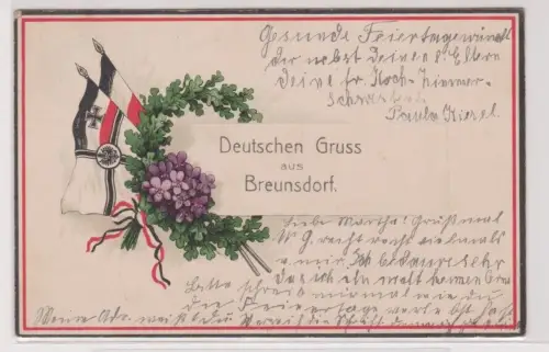 95887 Militär AK Deutschen Gruss aus Breunsdorf 1916