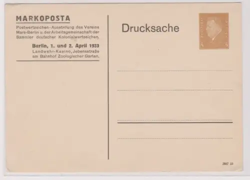 97278 DR Ganzsachen Postkarte PP106/C15/01 Berlin Markoposta 1933