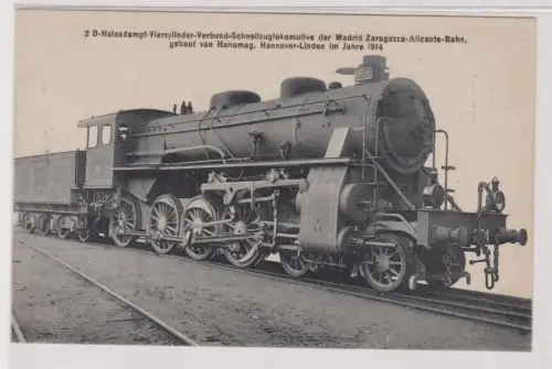 900250 Ak Heißdampf-4-zyl.-Verbund-Schnellzuglok, Madrid Zaragozza-Alicante-Bahn