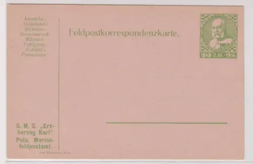 16990 Ganzsachen Feldpost Korrespondenz-Karte S.M.S. "Erzherzog Karl"