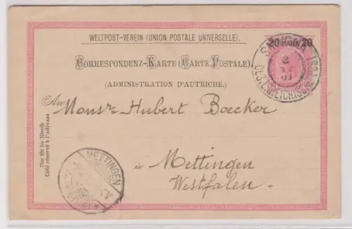 09512 Ganzsachen Postkarte Österreichische Post 20 Para Smyrna 1901