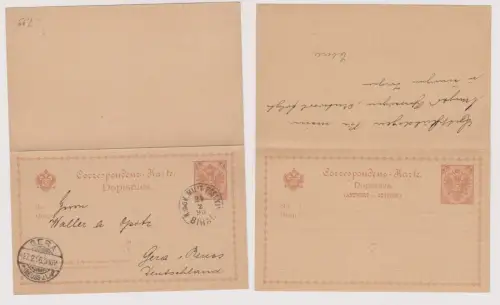 900134 Antwort Ganzsache Österreich mit Stempel K.&K.Militär Post Bihac 1896
