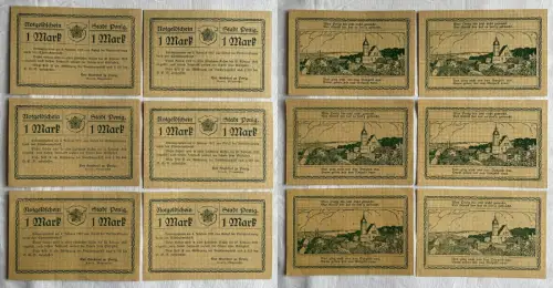 6 x seltene Banknoten Notgeld 1 Mark Stadt Penig 6.2.1922 (156594)
