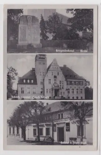 91657 AK Cammer (Jauch Belzig) - Schloß, Kriegerdenkmal, Kirche, Gasthof F.Block