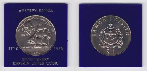 1 Tala Kupfer Nickel Münze Samoa James Cook Segelschiff 1979 (157055)