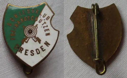 emailliertes Abzeichen Schießklub Freihandschützen Dresden um 1930 (156851)