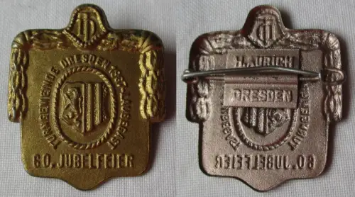 Blech Abzeichen 60.Jubelfeier Turngemeinde Dresden Laubegast 1867-1927 (156858)
