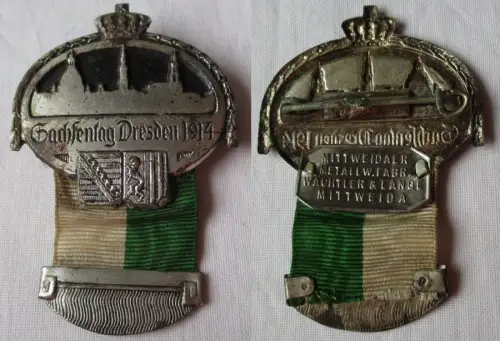 seltenes Blech Abzeichen Sachsentag Dresden 1914 (156664)