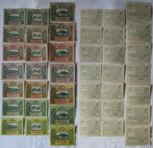 21 Banknoten 10 bis 50 Heller Notgeld Gemeinde Aigen Obersteiermark 1920(107846)