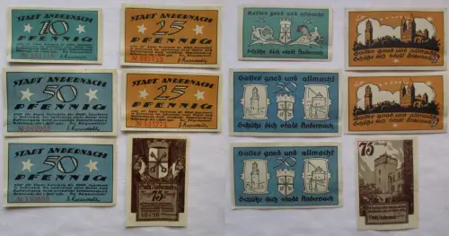 6 Banknoten Notgeld der Stadt Andernach 1920 (108742)