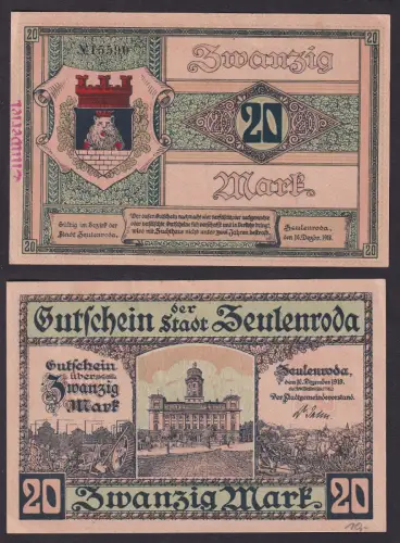 20 Mark Banknote Notgeld Stadt Zeulenroda 1918 (115391)