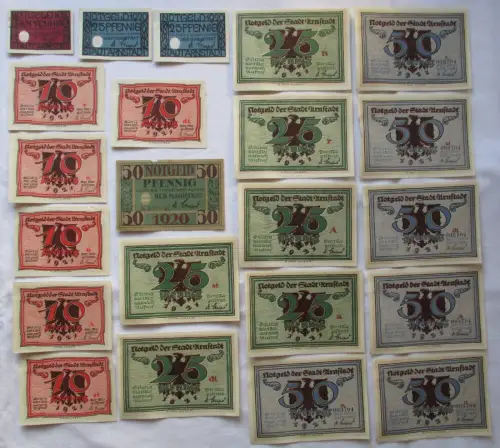 21 Banknoten Notgeld der Stadt Arnstadt 1921 (107584)