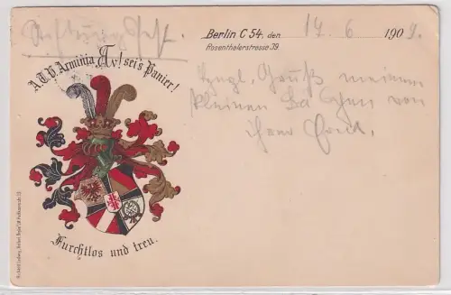 53966 Studentika Ak Berlin ATV Arminia sei´s Panier 1909