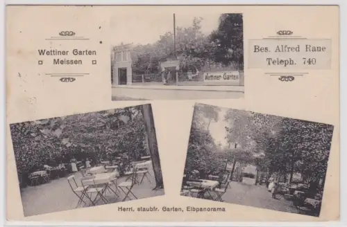 900586 Mehrbild Ak Meissen Gasthaus Wettiner Garten 1915