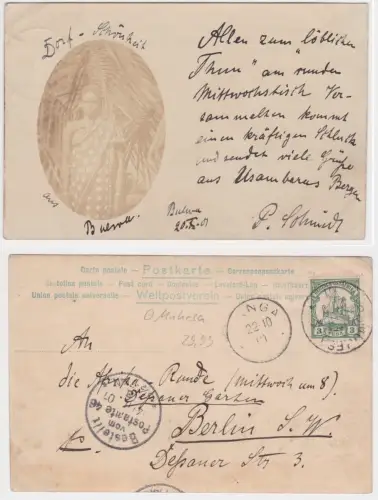 94180 Ak Dorf-Schönheit Deutsch Ostafrika DOA Stempel Muhesa 1901