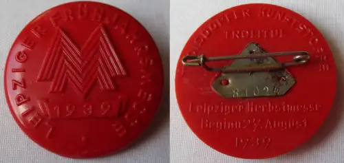 seltenes Kunststoff Abzeichen Leipziger Frühjahrsmesse 1939 (156638)