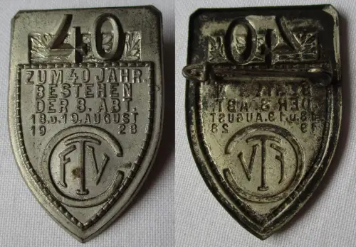 seltenes Abzeichen zum 40.Jährigen Bestehen der 8.Abt. des FTV C 1928 (119186)