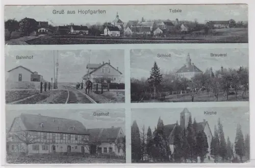 900808 Mehrbild Ak Gruß aus Hopfgarten Bahnhof, Gasthof usw. 1914