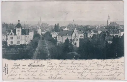 901796 Ak Gruß aus Langensalza Totalansicht 1901