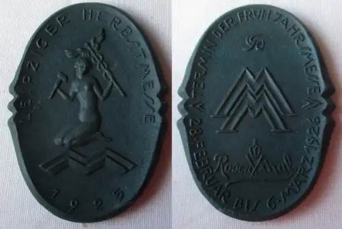 seltenes Porzellan Medaille Leipziger Herbstmesse 1925 (156693)