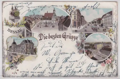 900882 AK Dessau -Die besten Grüsse, Kavalierstrasse, hzgl. Schloss, Palais 1900