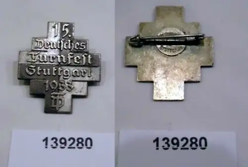 seltenes Abzeichen 15.Deutsches Turnfest Stuttgart 1933 (139280)