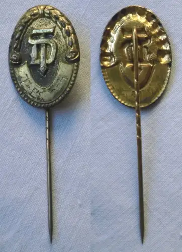 vergoldete Ehrennadel Gold Deutsche Turnerschaft 800er Stempel um 1920 (102587)