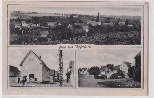 48305 Mehrbild Ak Gruß aus Pfiffelbach Materialwarenhandlung usw. um 1940
