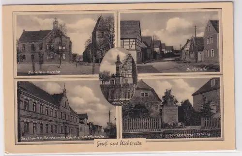 53443 Mehrbild Ak Gruß aus Uichteritz Gasthaus, Kriegerdenkmal usw. um 1940