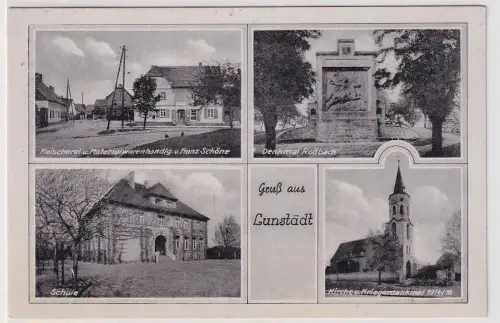36362 Mehrbild Ak Gruß aus Lunstädt Fleischerei usw. um 1940