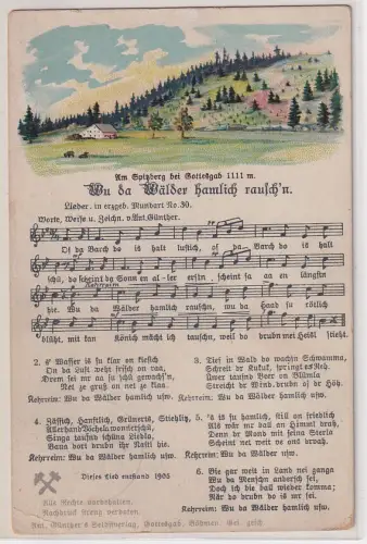 51370 Lied Ak "Wu de Wälder hamlich rausch´n." Anton Günther Gottesgab 1936