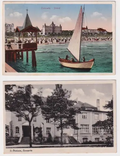 99252 AK 2x Zinnowitz - Strand und St. Ottoheim