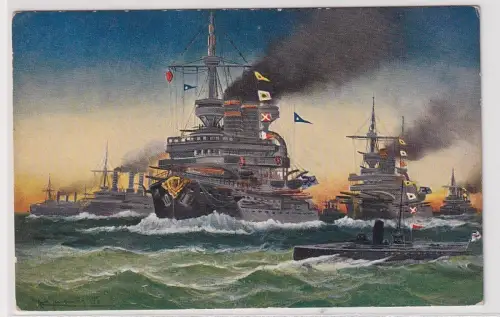 20785 Militär AK Ostseegesschwader im Manöver - T.S.N. Serie 821 (6. Dess.)