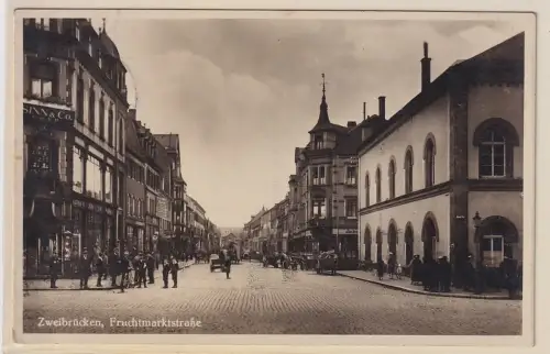 906400 AK Zweibrücken - Fruchtmarktstraße, Straßenansicht