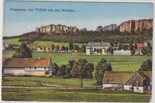 25819 AK Panorama von Tyssa (Tisá) mit den Wänden
