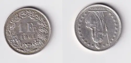 1 Franken Silber Münze Schweiz 1961 ss+ (147446)