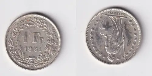 1 Franken Silber Münze Schweiz 1961 ss (148741)