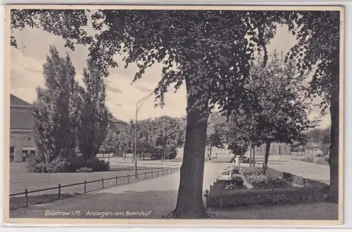 79381 AK Güstrow in Mecklenburg - Anlagen am Bahnhof 1936