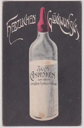 903790 AK Herzlichen Glückwunsch Zum Andenken an den ersten Geburtstag 1910