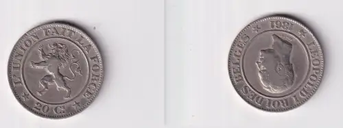 20 Centimes Nickel Münze Belgien 1861 ss (141791)