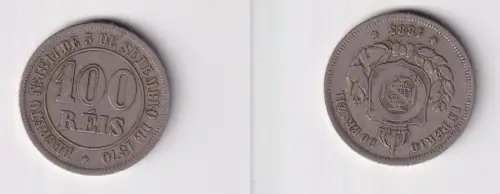 100 Reis Kupfer Nickel Münze Brasilien 1883 ss (146221)