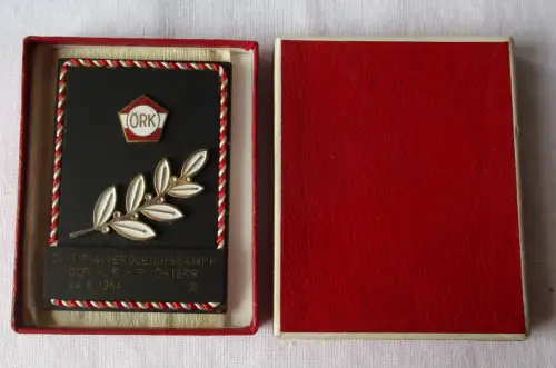 Plakette Olympia-Vergleichskampf DDR-CSSR-Österreich 1964 ÖRK (101953)