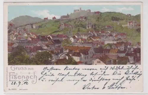 908510 Ak Gruss aus Eisenach - Ortsansicht mit Wartburg 1903
