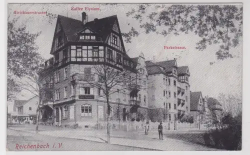 87673 AK Reichenbach im Vogtland - Zwickauerstr., Parkstr., Kaffee Elysium 1921